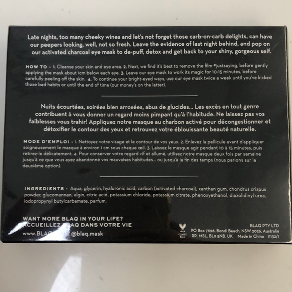 NEW IN PACKAGING BLAQ EYE MASKS - Picture 2 of 2